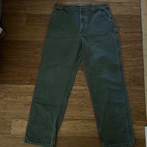 Mens Carhartt green jeans. 38x34